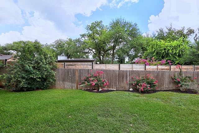 Exterior View of Backyard Going out the French Doors Ring System Attached