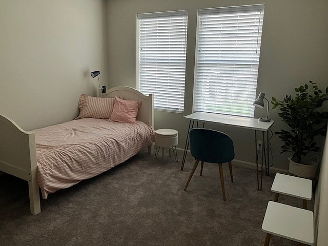 one of two bedrooms facing street