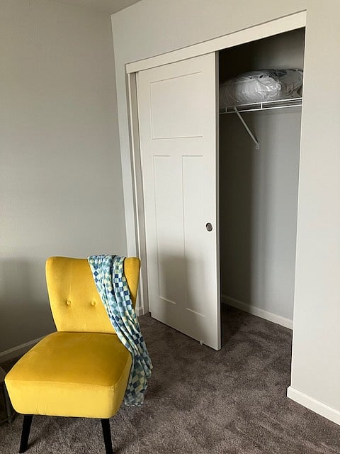 Closet in second bedroom with full or queen bed option