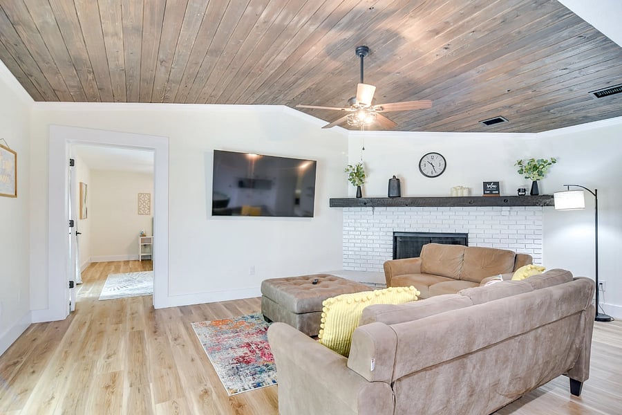 Living Room with 70-inch smart TV