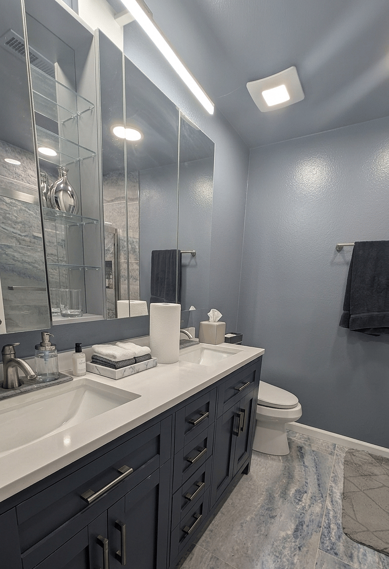 Second bathroom in the hall next to 3 bedrooms