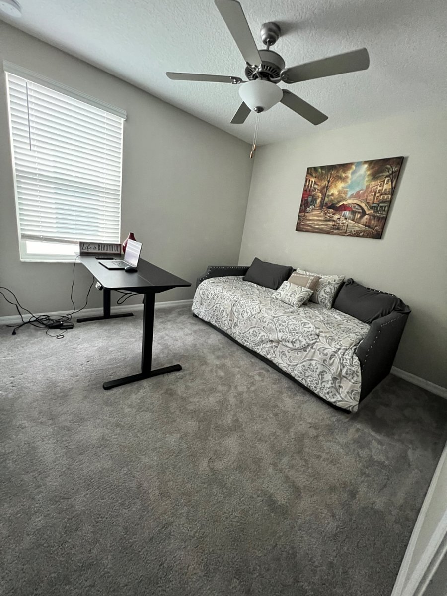 Stand up desk with day bed with trundle and additional twin mattress