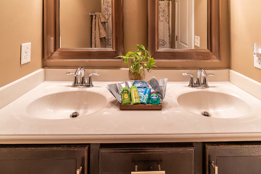 Master bathroom with dual sinks on the 3rd level.