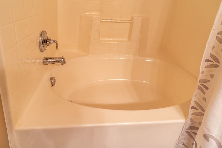 Master bathroom with a full size deep soaker tub.