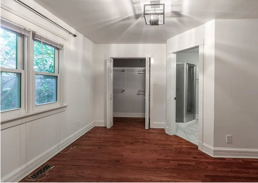 Rear bedroom overlooking backyard