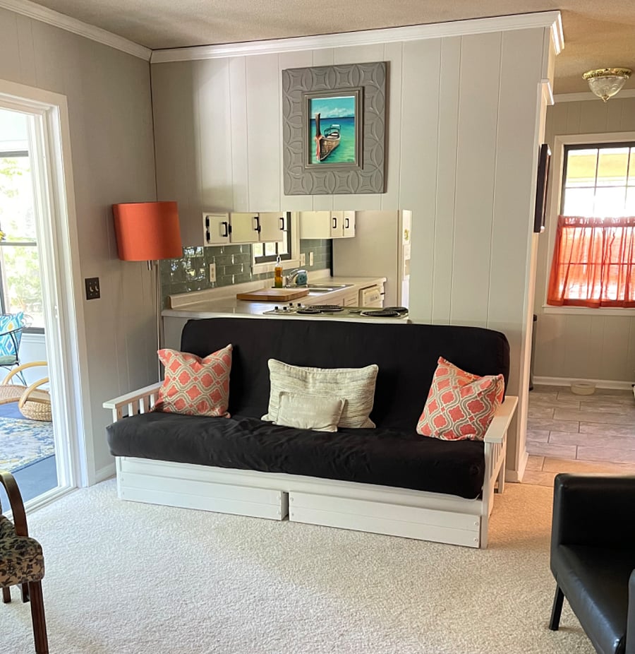 Hang out and watch a movie in the Den, and the futon easily folds out to accommodate extra guests and children very comfortably.