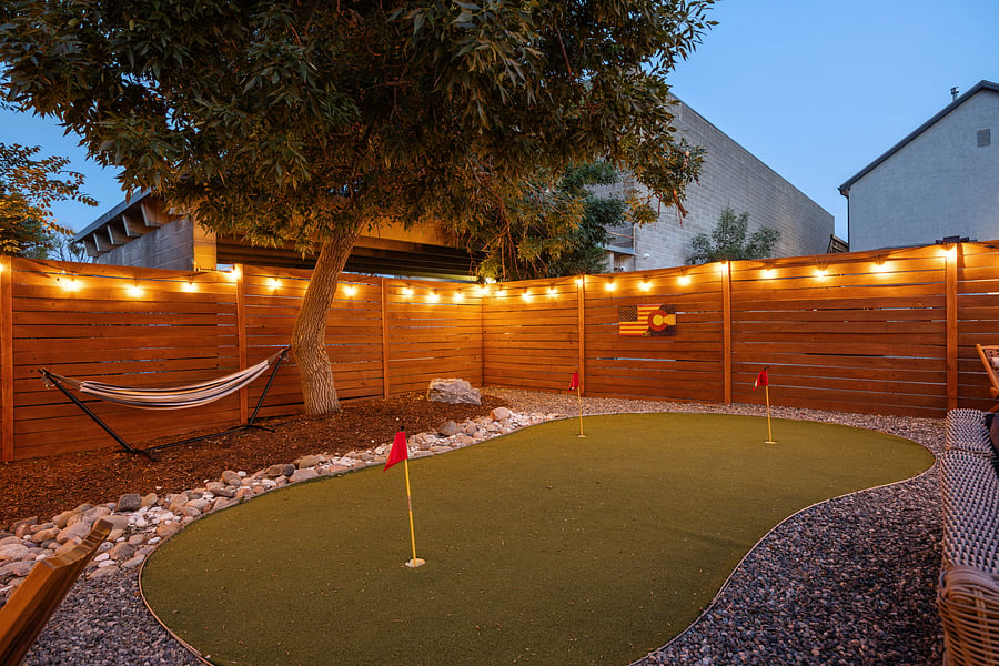 Putting green in the back yard.
