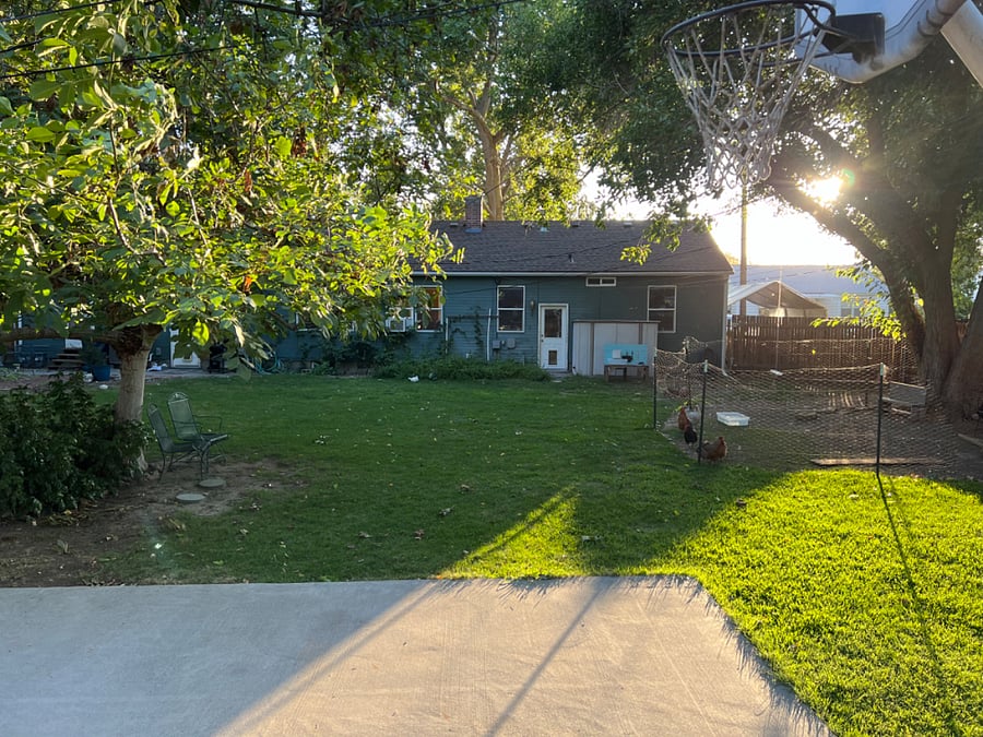 View from the basket ball court-back of the house.