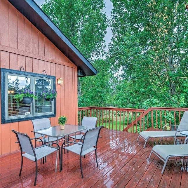 Large deck off of the kitchen.