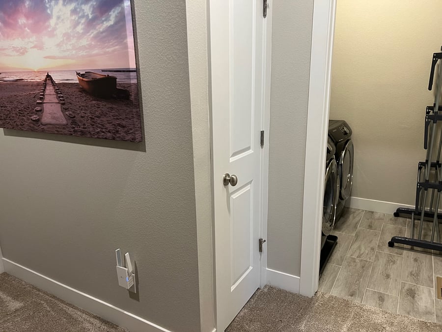 Lots of storage - linen closet and walk in laundry with hang dry rack for any delicate clothing. Located between two upstairs bedrooms.