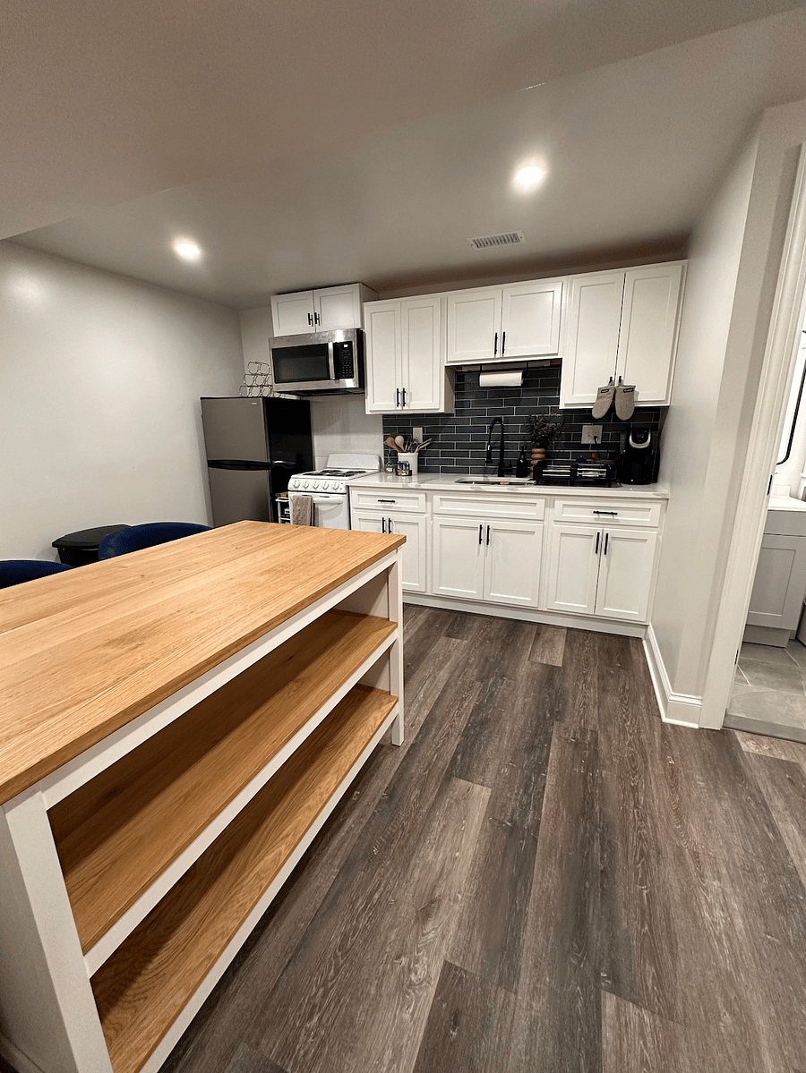 kitchen with island view
