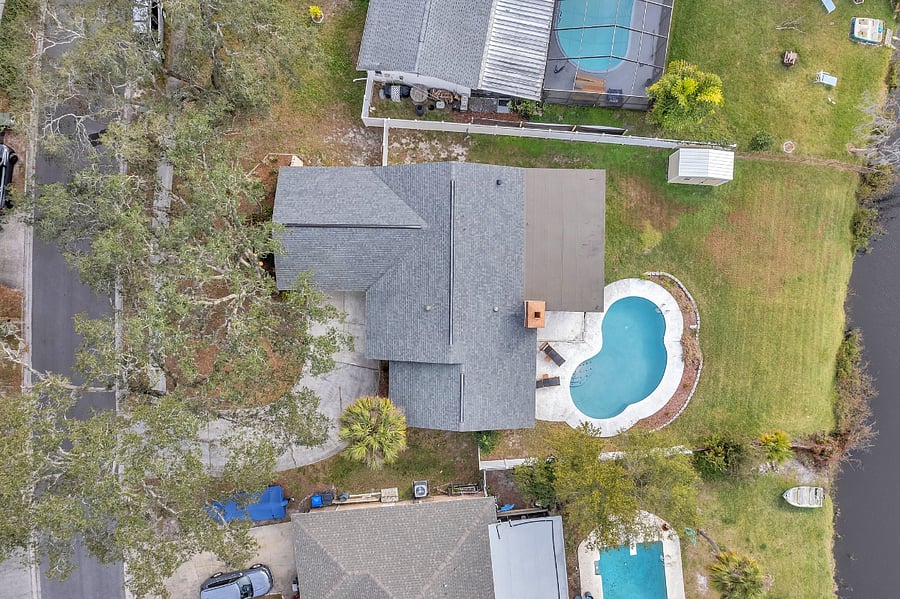 Arial view of home