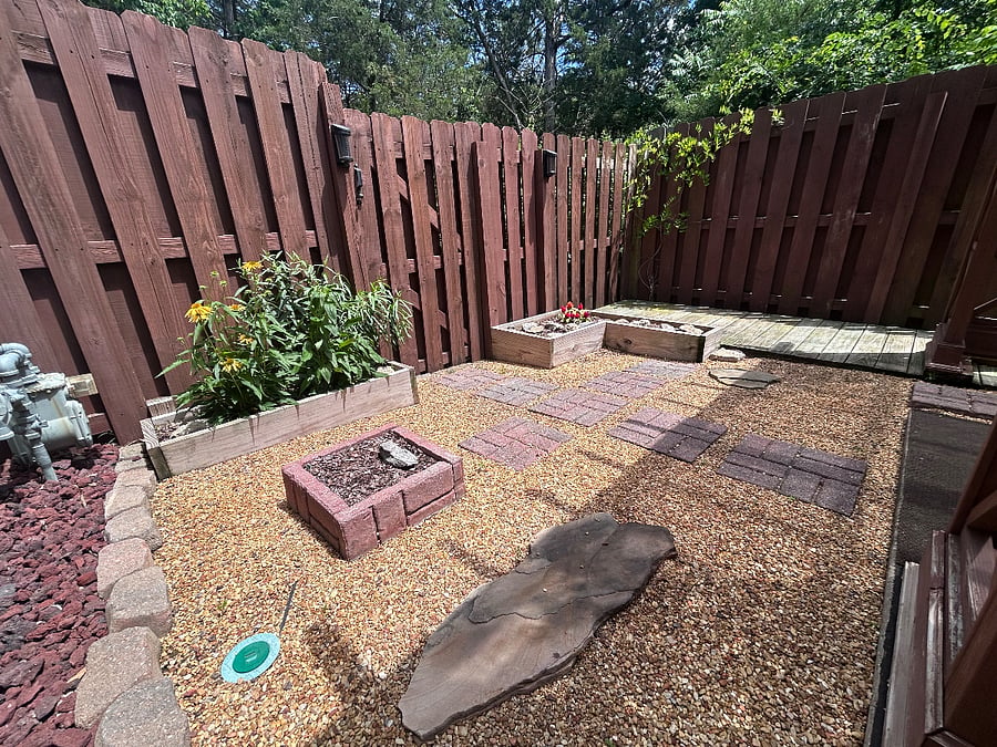 Plenty of garden ready for your own herbs or vegetables.