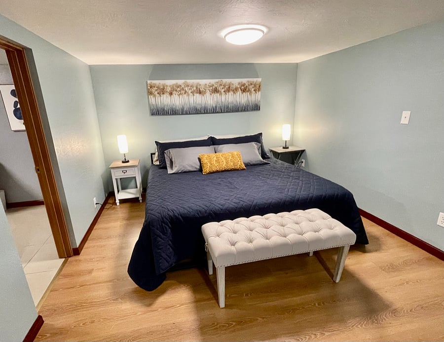 Downstairs king bed
