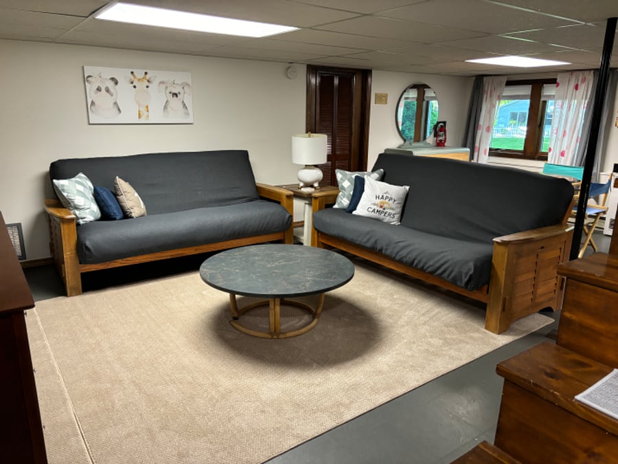 Downstairs living and office space