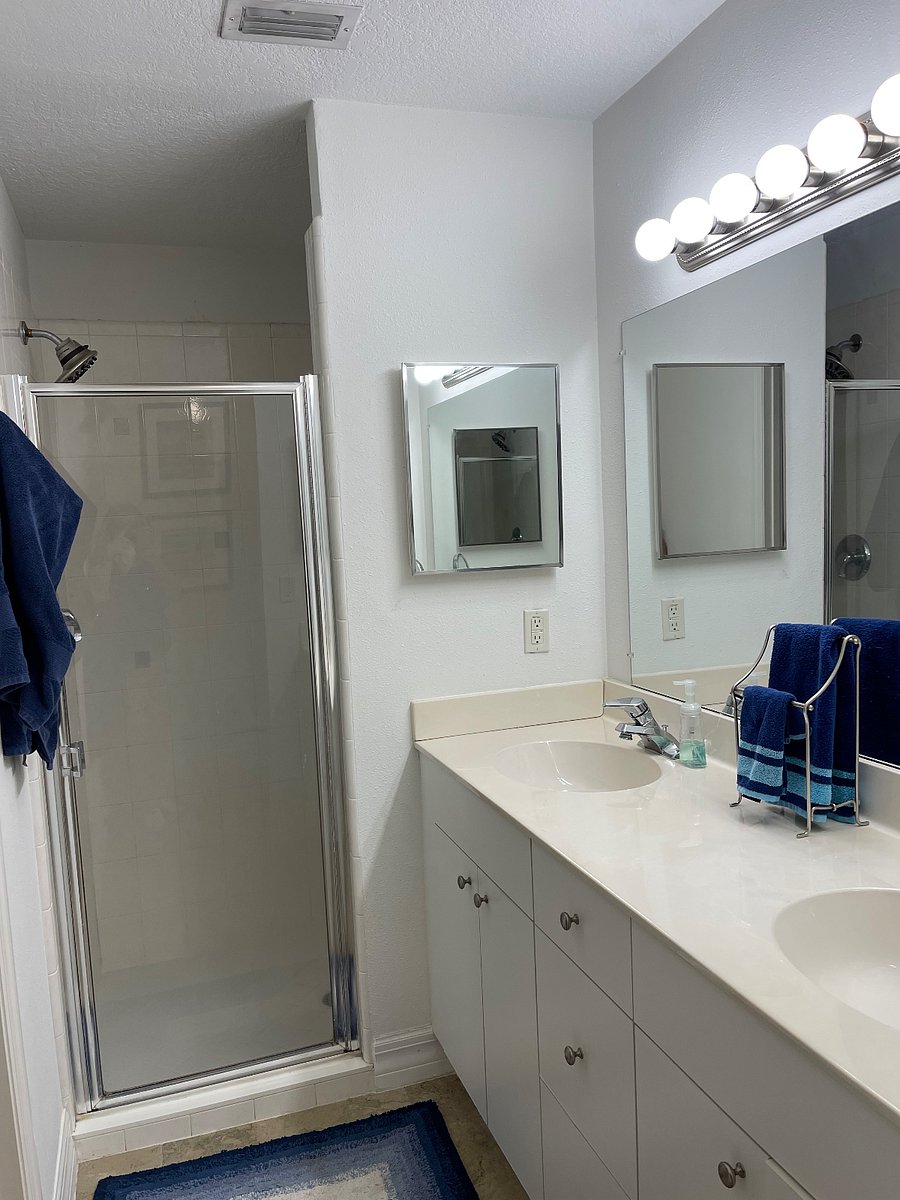 Large two sink master bath. Large shower.  Tub in other bath in needed