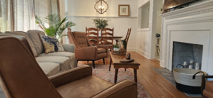 Well curated beach themed living space