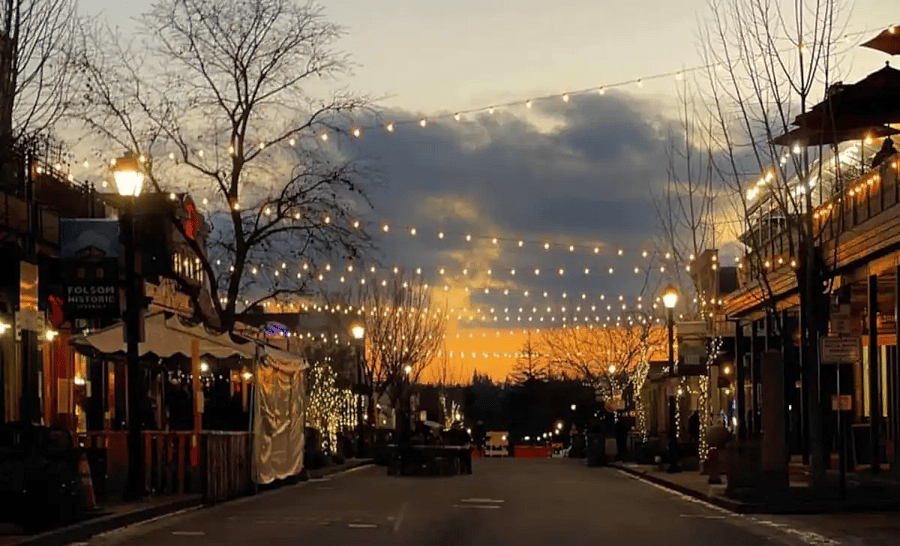 Historic Sutter Street at night