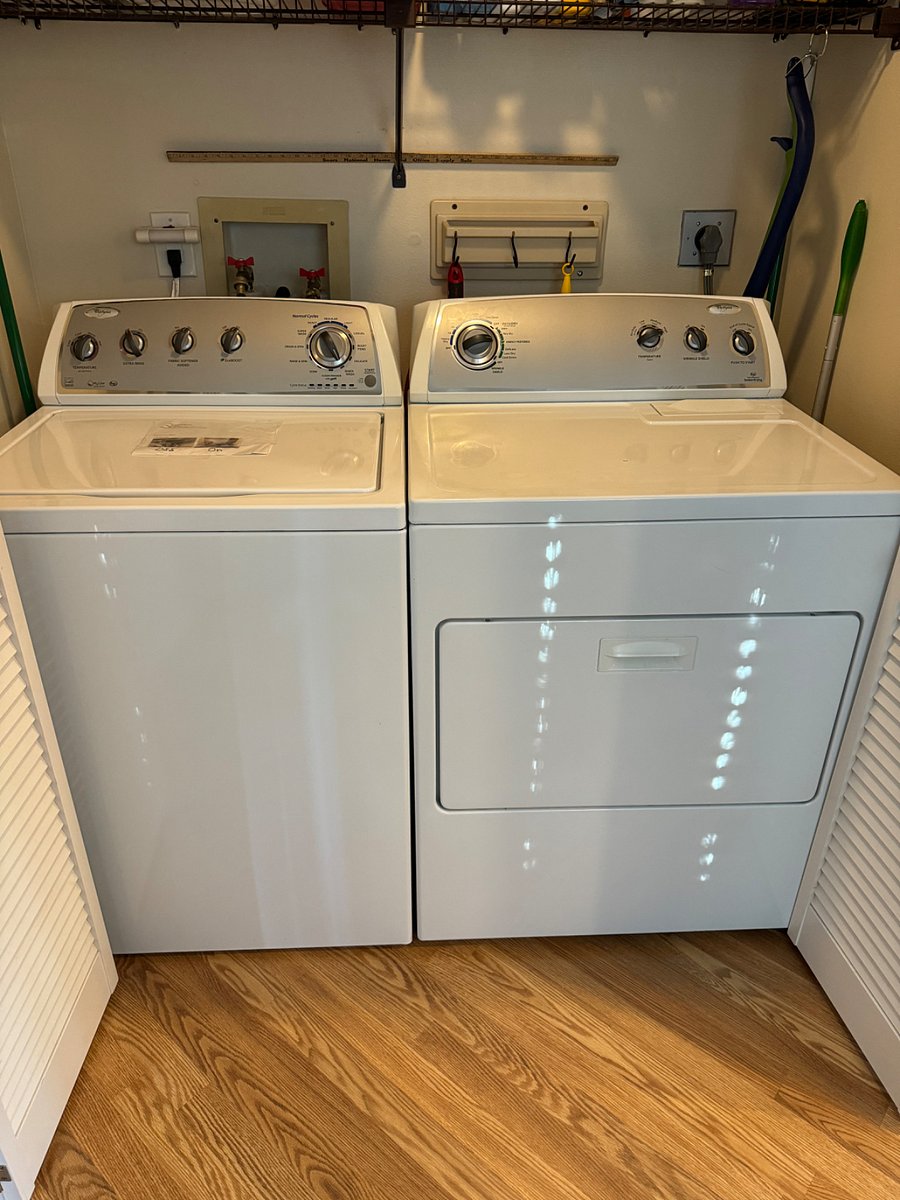 Full size washer and dryer.