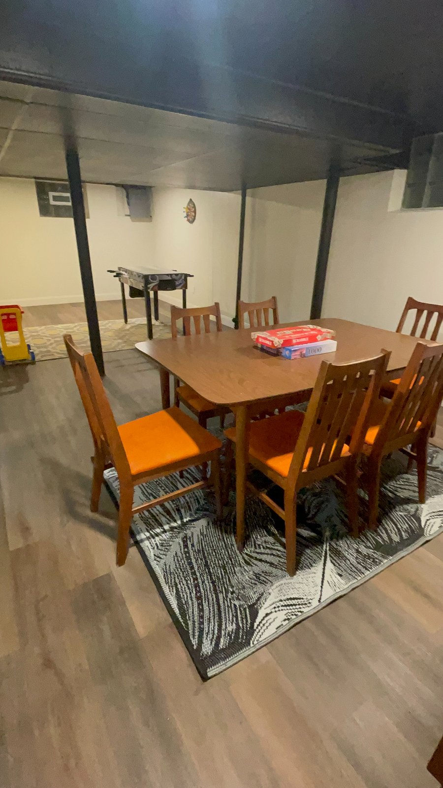 basement extra dining room table and chairs for meeting sot
