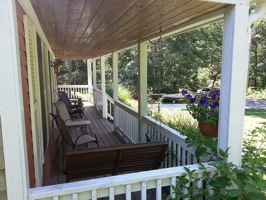 Farmer's porch overlooking front yard