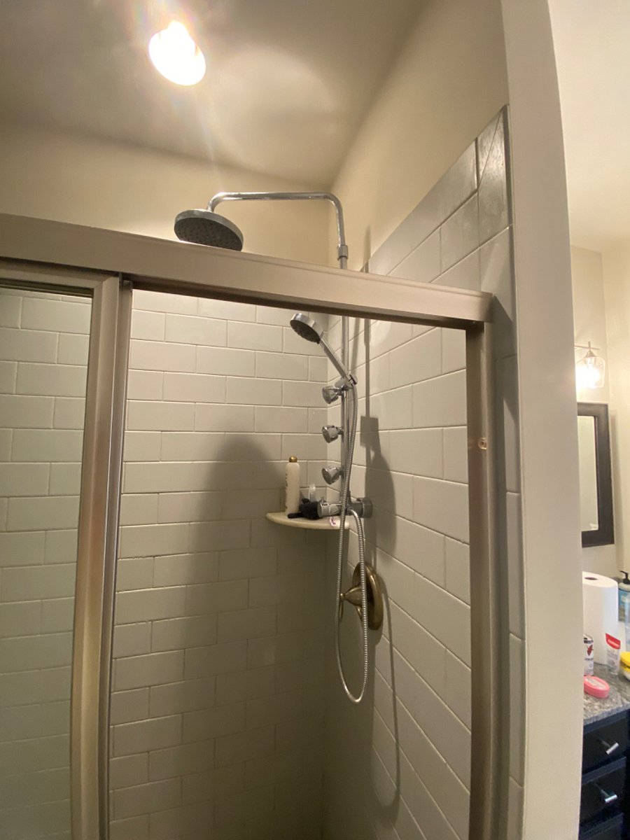 Shower in primary bedroom