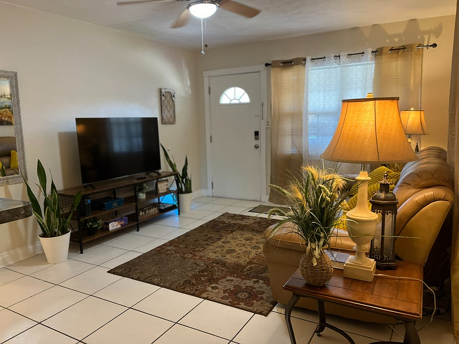 Comfortable living area designed for everyday use during extended stays.