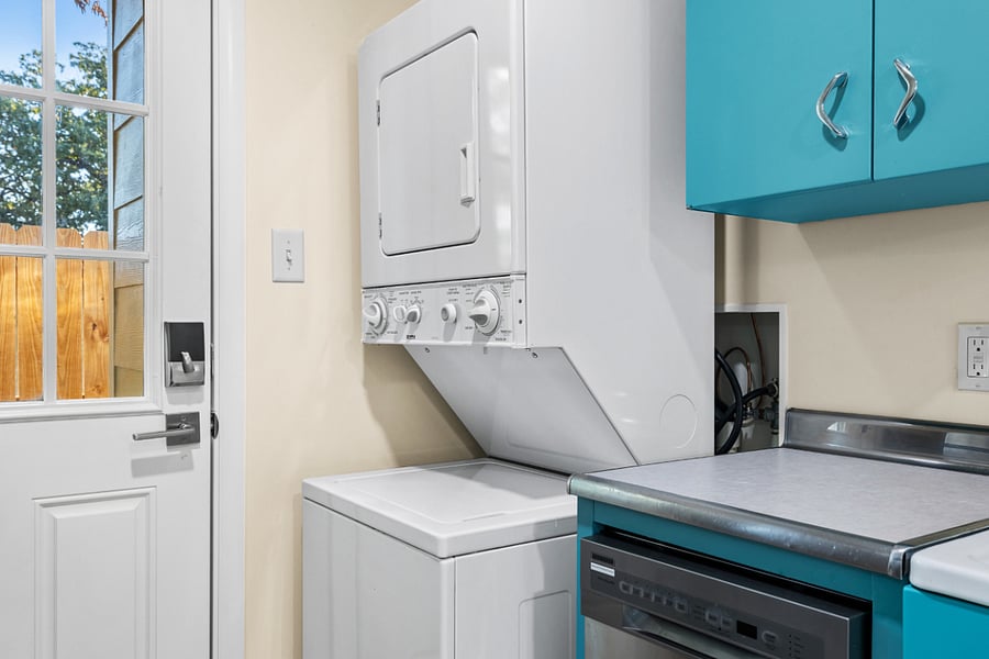 Side 1: On premise washer and dryer