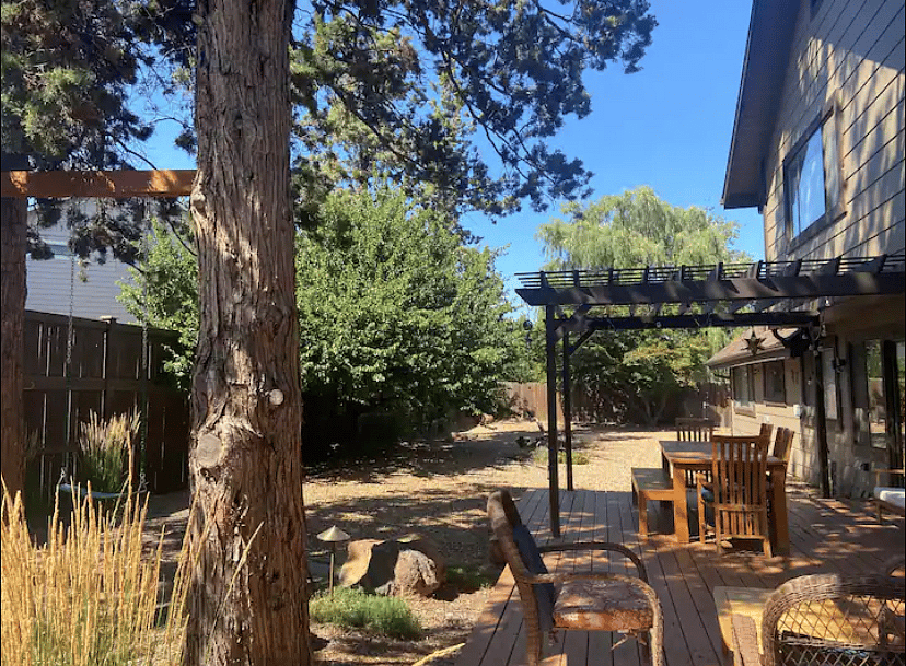 Spacious fully fenced back yard.