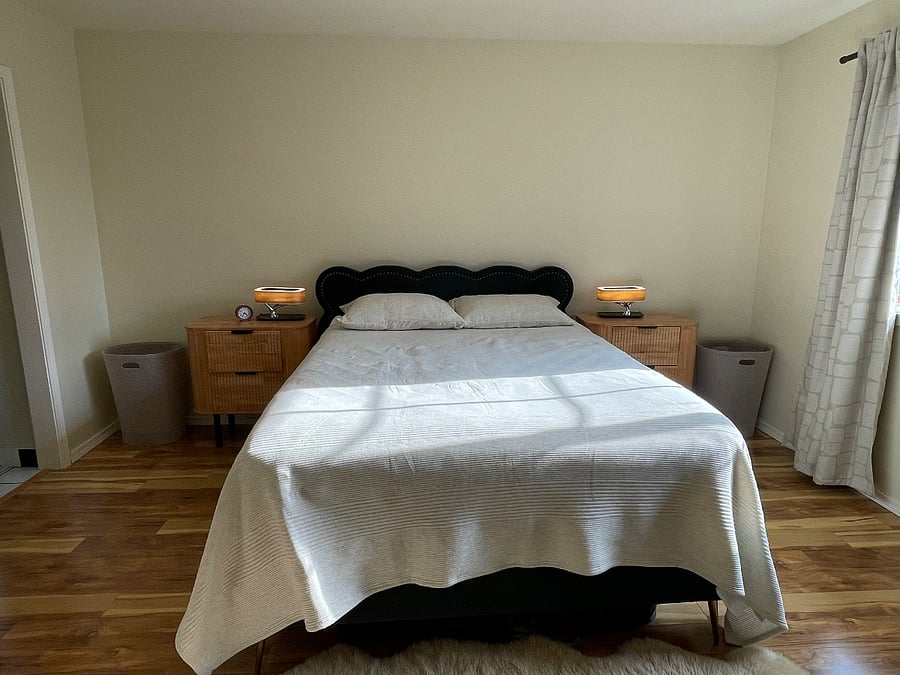 Primary bedroom with attatched bathroom