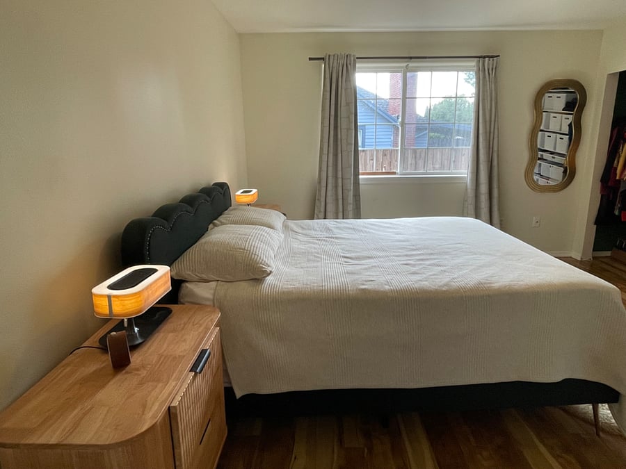 Primary bedroom with attatched bathroom