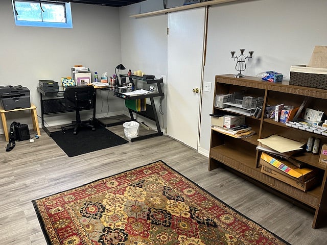 Large Equipped Office w Glass Desk & Storage