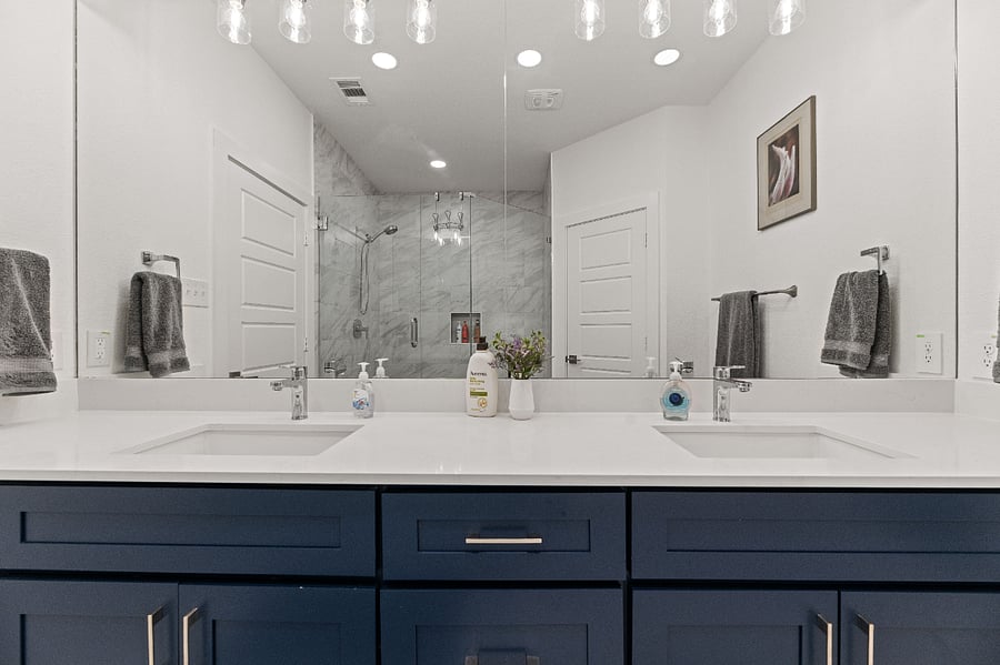 Master bath with dual sinks