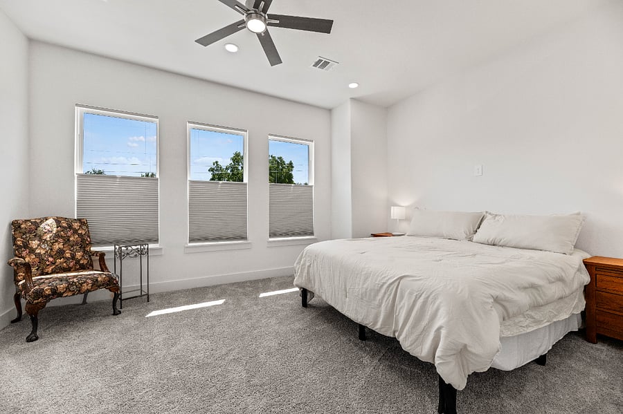 Large Master bedroom with CA King bed