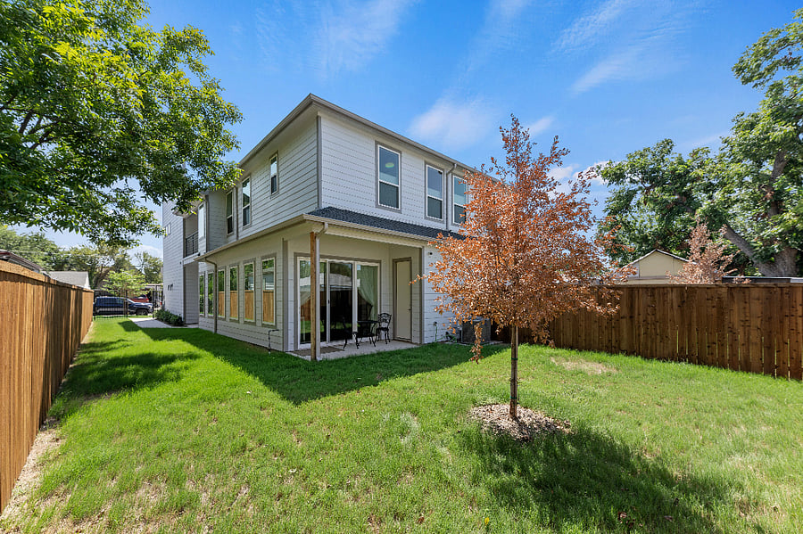 Fenced back and side yard