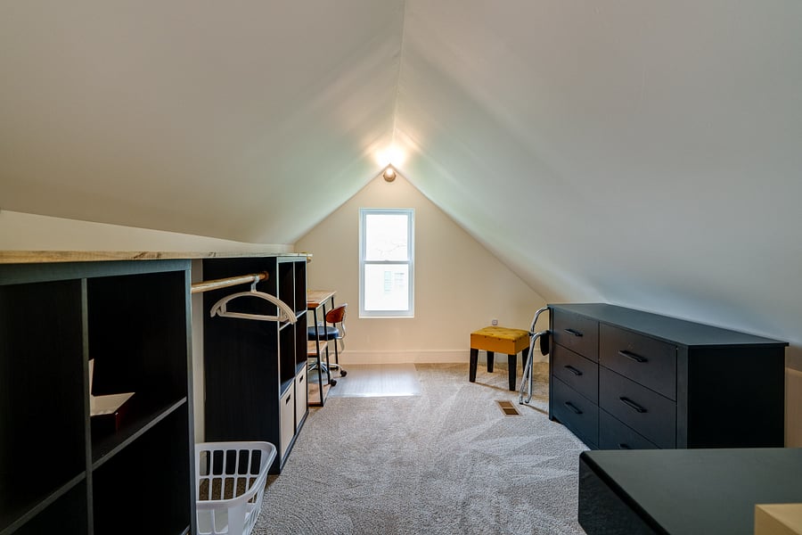 Primary closet with Desk and Vanity