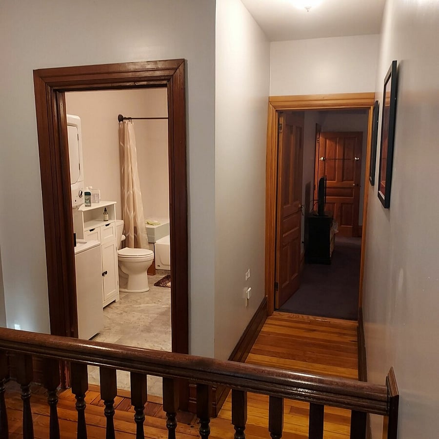 Hallway to bedroom and laundry