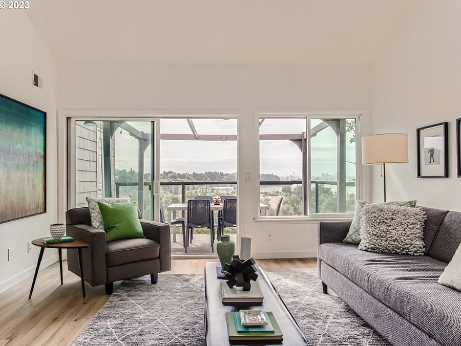Living room onto deck