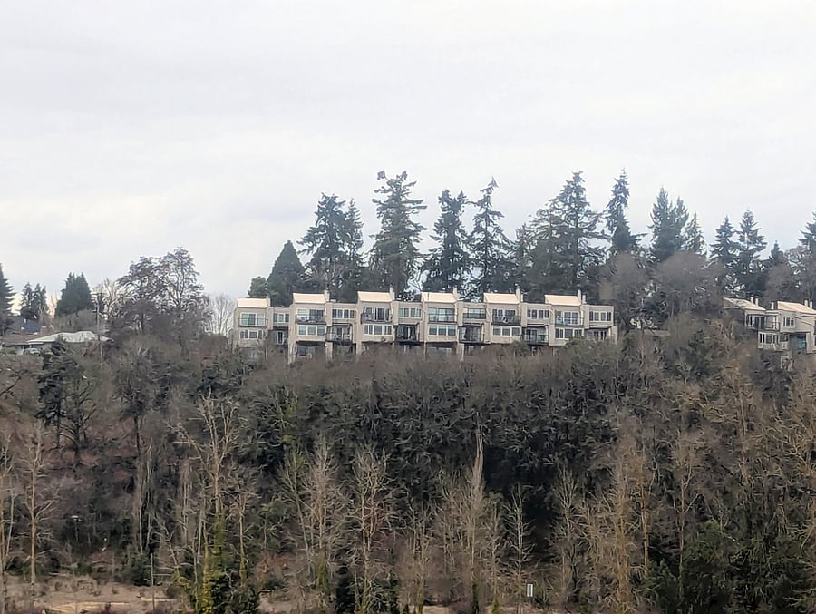 Picture of the condo complex from the train.