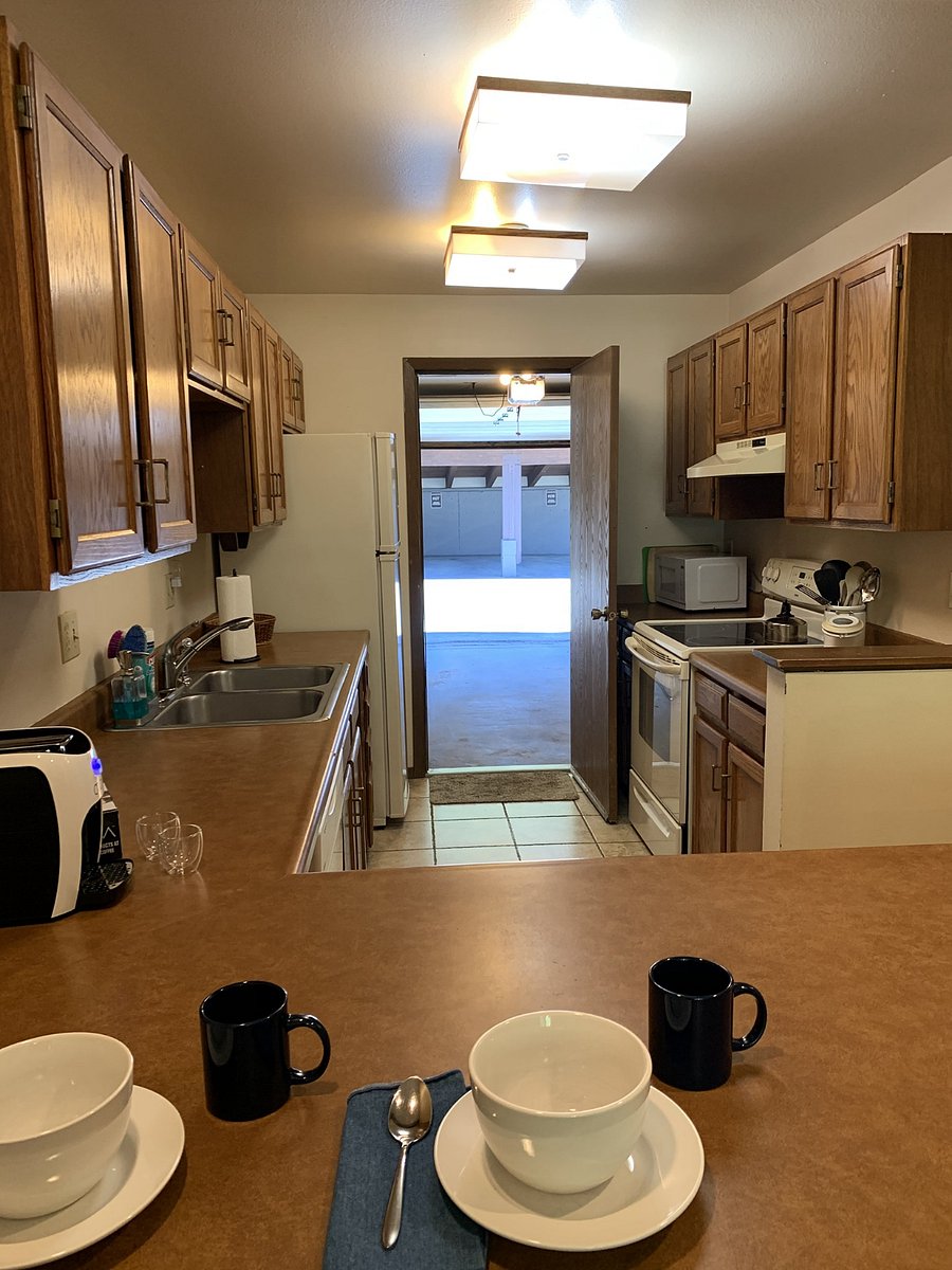View from kitchen through to attached, heated garage