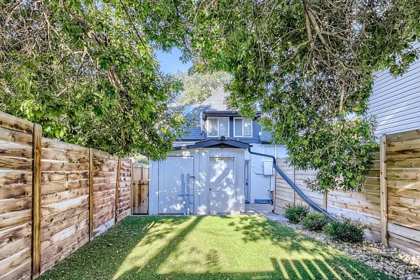 Fenced in back yard