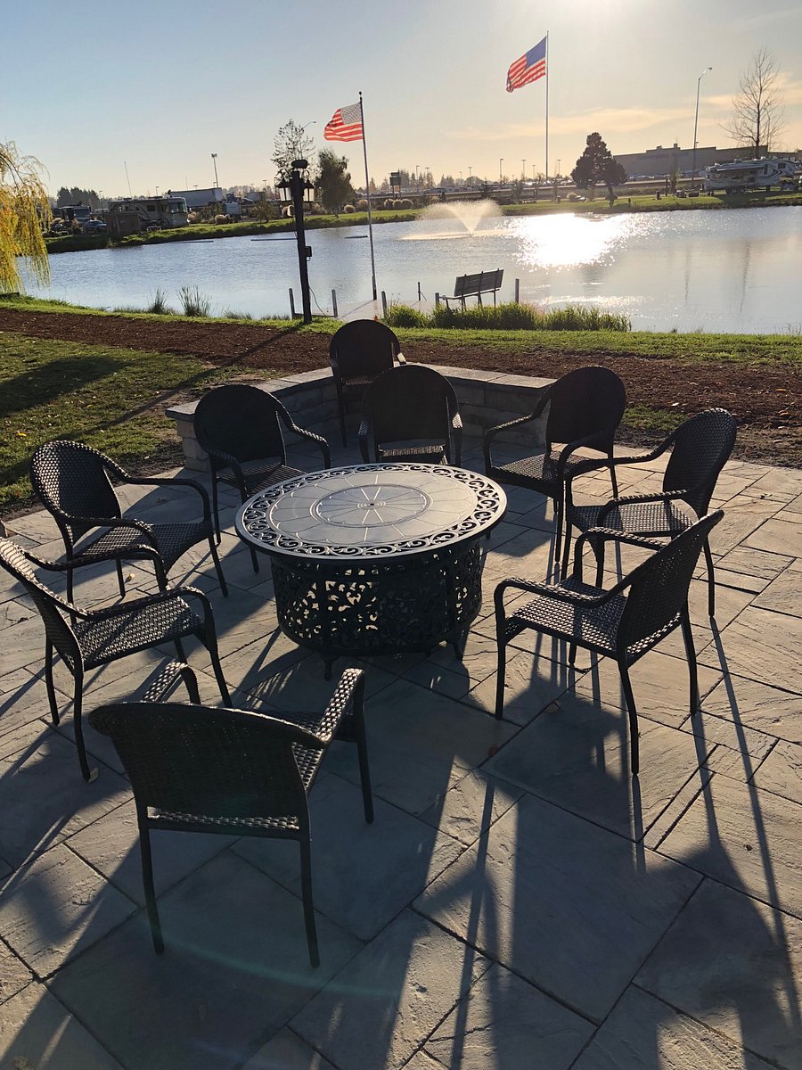 One of several gas firepit areas around the resort that you would have access to