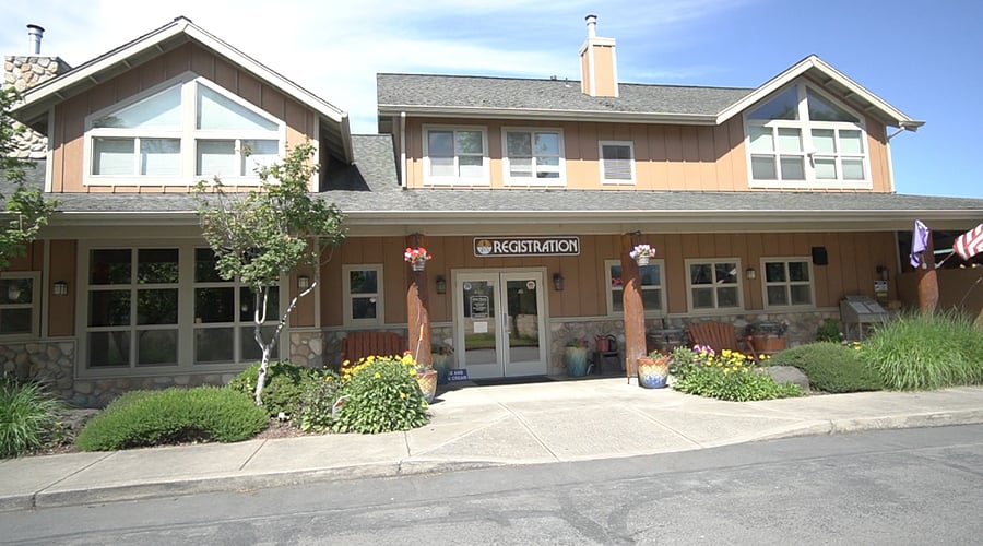 Exterior of main building - apartment is located above
