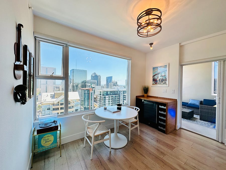 Jam out to some vinyls while taking in the city skyline!