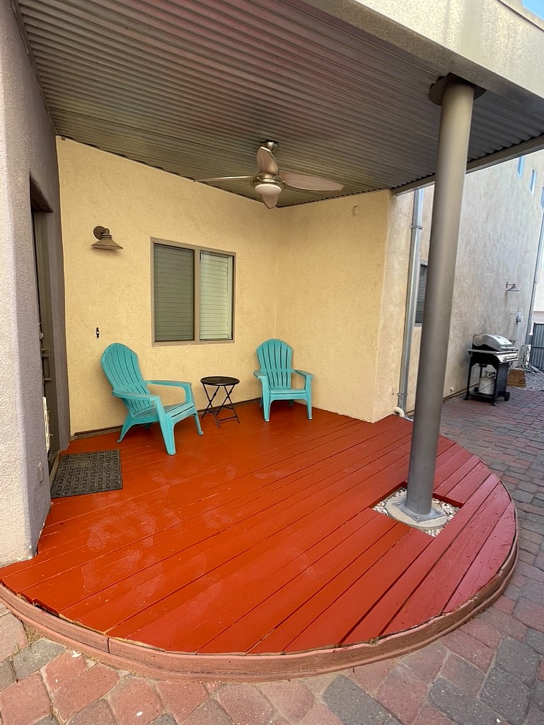 Gated patio with grill