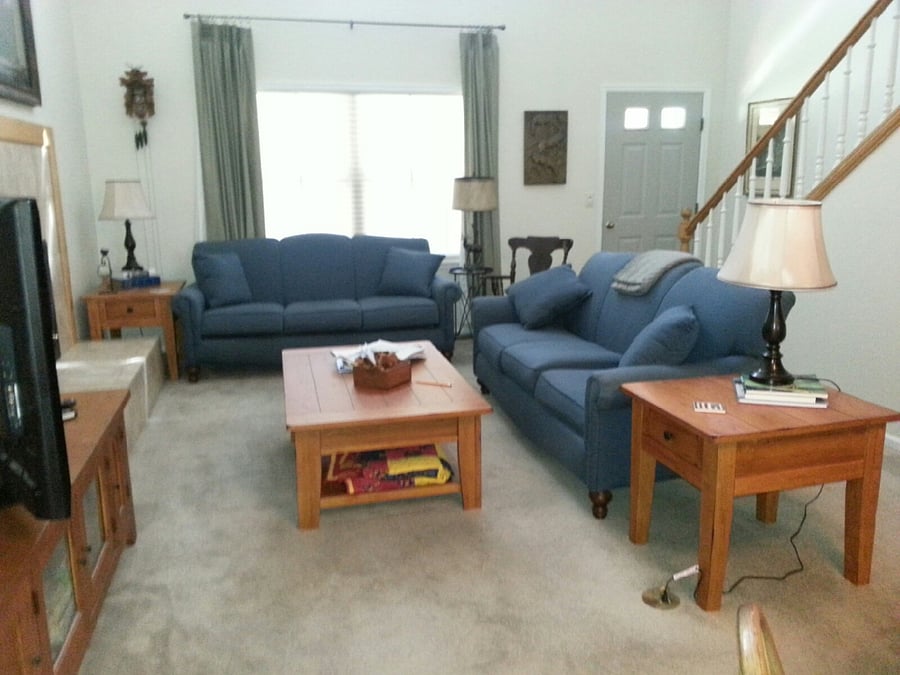 Living room with fireplace