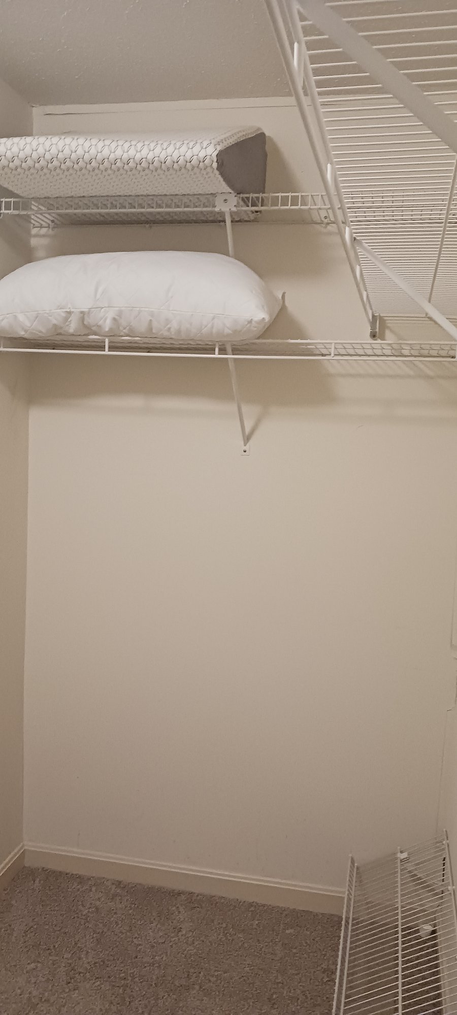 Walk-in closet (three walls are with upper and lower shelves)