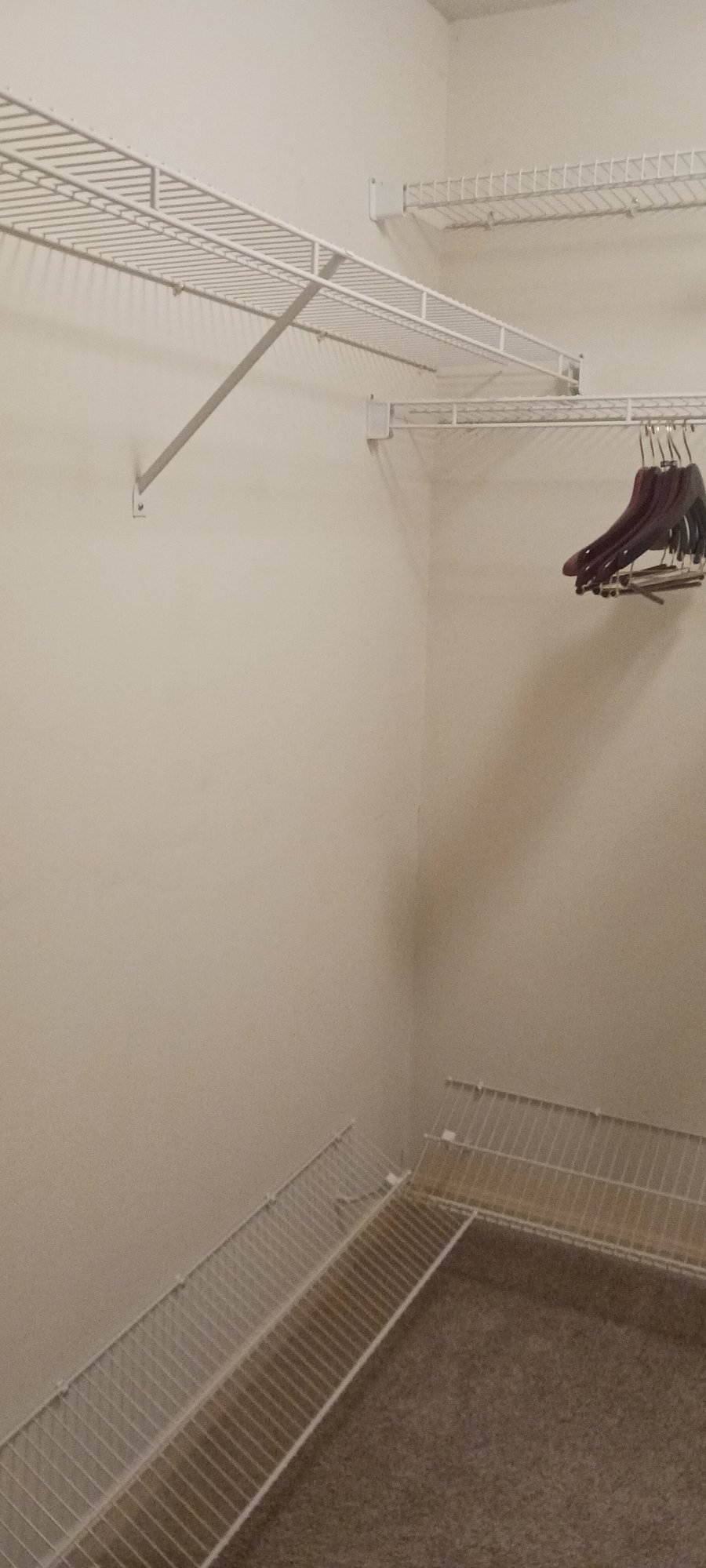 Walk-in closet (three walls are with upper and lower shelves)