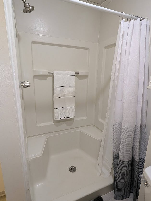 Full-size walk-in shower