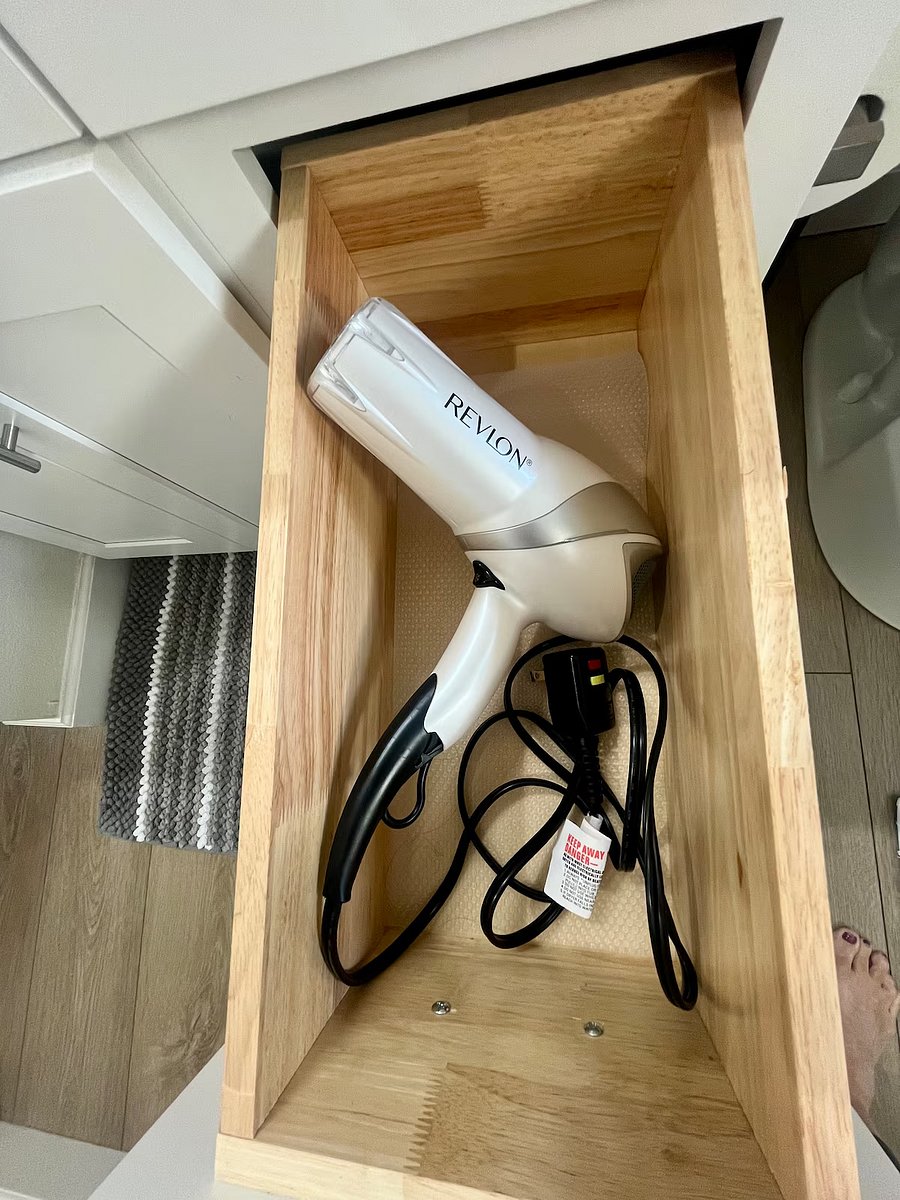 A hair dryer is provided for your stay.